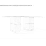 Rectangular dining table in glass and Carrara marble Maytown