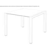 Square aluminum table Ozegna
