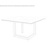 Square crystal table with steel base Vrhnika