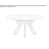 Round Carrara marble table with solid wood base Laje
