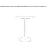 Round table made of painted metal and HPL top Gangi