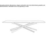 Rectangular solid wood table with a single base Buarcos