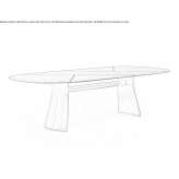 Oval table made of wood and marble Karaagil
