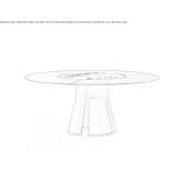 Round wood and marble table with Lazy Susan Karaagil