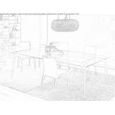 Rectangular table made of wood and glass Sabaoani