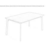 Extendable rectangular table on wheels Banning