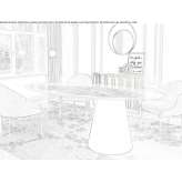 Oval table made of glass and stainless steel Sulgen