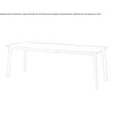 Extendable rectangular aluminum table Hasan