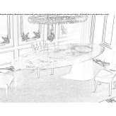 Oval table made of glass and stainless steel Sulgen