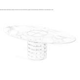 Oval dining table made of wood and marble Evje