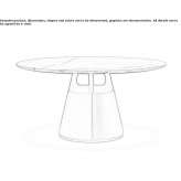 Round table with a marble top and an eco-leather base Corlette