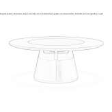 Round table with Lazy Susan marble and EC leather base Corlette