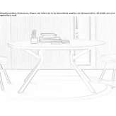 Extendable round table with a concrete top Wabash
