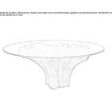 Round living room table made of wood and glass Tartu