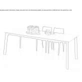 Rectangular table made of aluminum and ceramics Budrovci