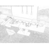Extendable rectangular table with a concrete top Harsany