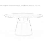 Round table with a walnut wood top and an eco-leather base Corlette