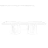 Rectangular table in calacatta marble and canaletto walnut Stedman