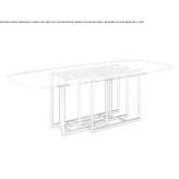 Glass table with metal base Chodow