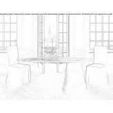 Oval table made of glass and stainless steel Sulgen