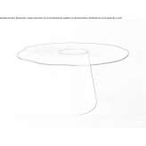 Round table made of glass and stainless steel Sulgen