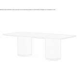 Rectangular table in brass and wood Morance