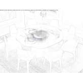 Round stainless steel table in a modern style Sulgen