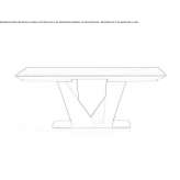 Extendable rectangular ceramic table Harsany