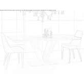 Rectangular table made of Calacatta marble Puerto