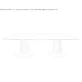 Rectangular glass table and base covered with leather Masio