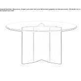 Okrągły stół ze szkła hartowanego z drewnianą podstawą Tribsees