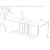 Rectangular table made of metal and glass Irati