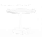 Round table made of black stained oak wood Coin