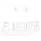 Rectangular dining table with a metal base and a glass top Penango