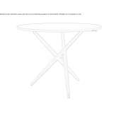 Round solid wood table with height adjustment Caprauna