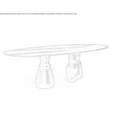 Nero Marquina oval marble dining table Montalto