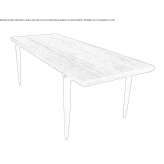 Rectangular wooden dining table Genolier