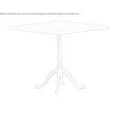 Square table made of solid wood with a 4-star base Uglich