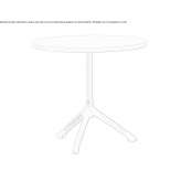 Round solid wood table with 3-star base Adliswil