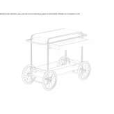 Steel side table on wheels Todi