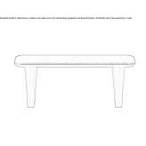 Rectangular wooden coffee table for the living room Mizque