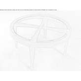 Round coffee table made of wood and glass Etchojoa