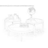Round coffee table made of MDF and leather Polna