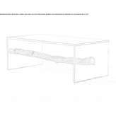 Rectangular coffee table made of wood and glass Parlava