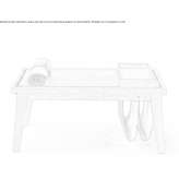 Low rectangular oak coffee table with tray Marineo
