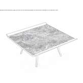 Square coffee table made of metal and leather for the living room Hoeoer