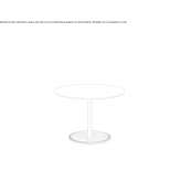Round coffee table with a cast iron base and an HPL top Bredebro