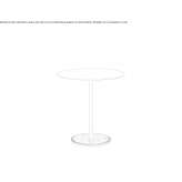 Round high side table with cast iron base and HPL top Bredebro