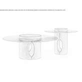 Round coffee table made of wood and glass Achau