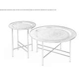 Round glass coffee table with metal base Souto
